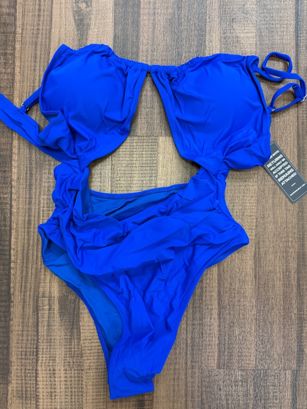 Bright Blue Underwire One-Piece Swimsuit with Support